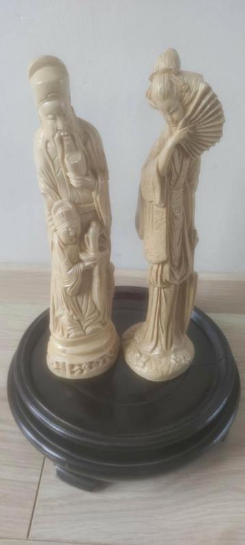 Vintage duo aziatische beeldjes beschikbaar voor biedingen
