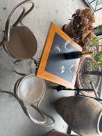 Tafeltjes hout en blauwe steen, Ophalen of Verzenden