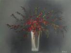 olieschilderij modern : vaas met bloemen (60x80), Ophalen of Verzenden