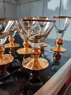 Glazen van Laterre met gouden rand, Antiquités & Art, Antiquités | Verre & Cristal, Enlèvement ou Envoi