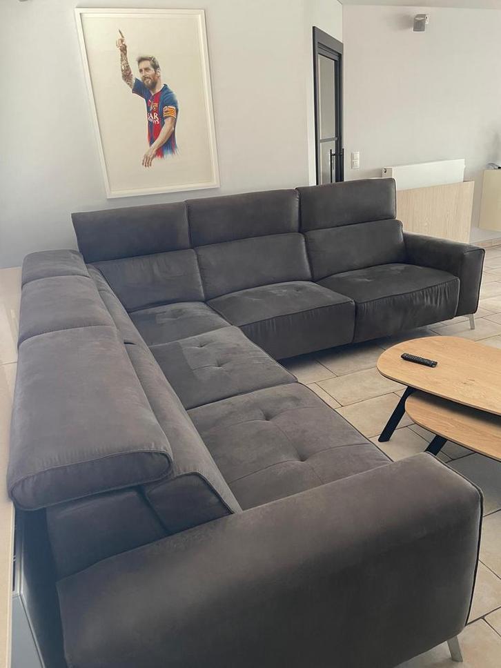 Hoeksalon met relax, Huis en Inrichting, Zetels | Complete zithoeken, Zo goed als nieuw, Stof, Ophalen