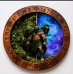 Vintage rond metalen bord Spirituele Strijder (20cm), Ophalen of Verzenden, Nieuw