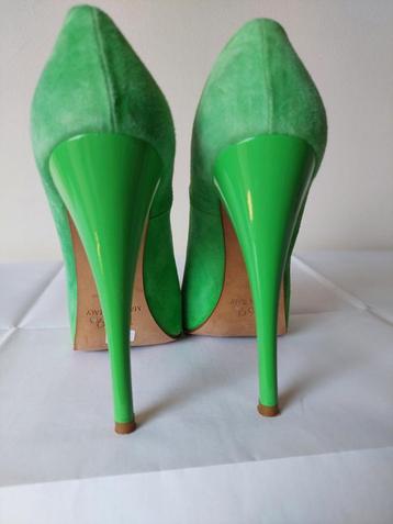 868B* 1969 sexy groene volledig leren pumps high heels (36) beschikbaar voor biedingen
