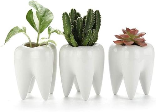 Witte keramische bloempot set van 3 GRATIS LEVRING, Tuin en Terras, Bloempotten, Nieuw, Overige materialen, Binnen, Balkon, Tuin