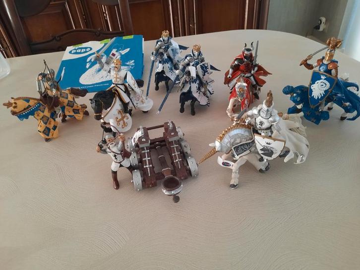 Verzameling ridders en paarden, kanon en boogschutter papo, Verzamelen, Poppetjes en Figuurtjes, Ophalen of Verzenden