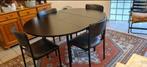Uitklapbare tafel met 4 stoelen, Huis en Inrichting, Ophalen, Zo goed als nieuw, Vijf personen of meer, Rond