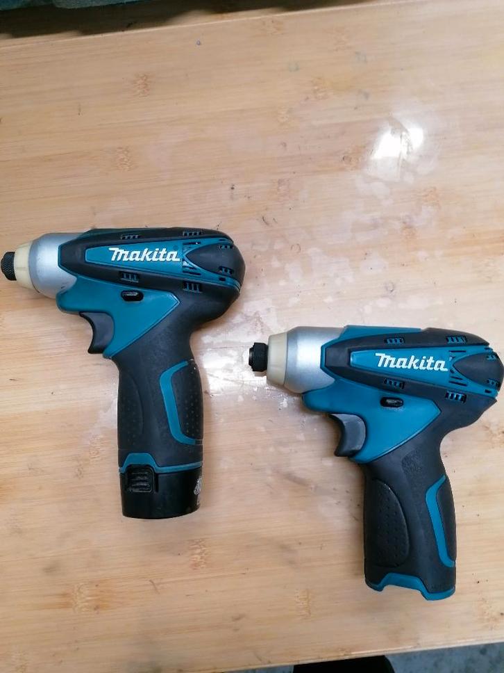 2x Makita slagschroevendraaier + 1 batterij, Doe-het-zelf en Bouw, Gereedschap | Boormachines, Zo goed als nieuw, Boormachine