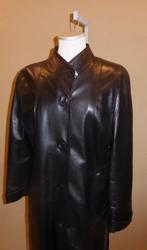 Manteau long en cuir noir/Medium, Enlèvement ou Envoi, Porté