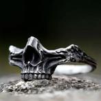 Skull ring - RVS Edelstaal, Handtassen en Accessoires, Nieuw, Dame of Heer, IJzer of Staal, Zilver