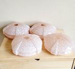 Prachtige set v 4 art deco roze gewolkte glazen lampenkappen, Ophalen of Verzenden, Zo goed als nieuw