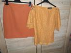 Rok Maison 123, blouse Twinset, of Lulu H, Mt S, of pakket, Twinset, Enlèvement ou Envoi, Comme neuf, Orange
