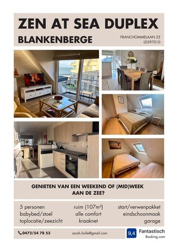 Vakantiewoning: Zen at Sea Duplex Blankenberge  beschikbaar voor biedingen