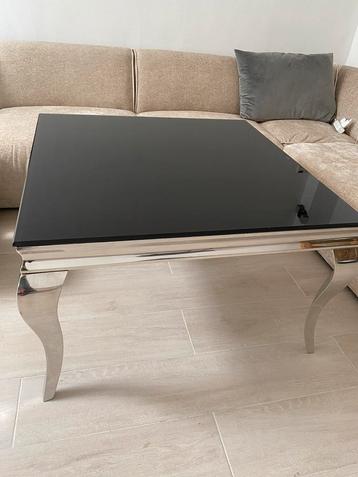 Table basse noir et pieds chromés, Maison & Meubles, Tables | Tables de salon, Enlèvement, Comme neuf