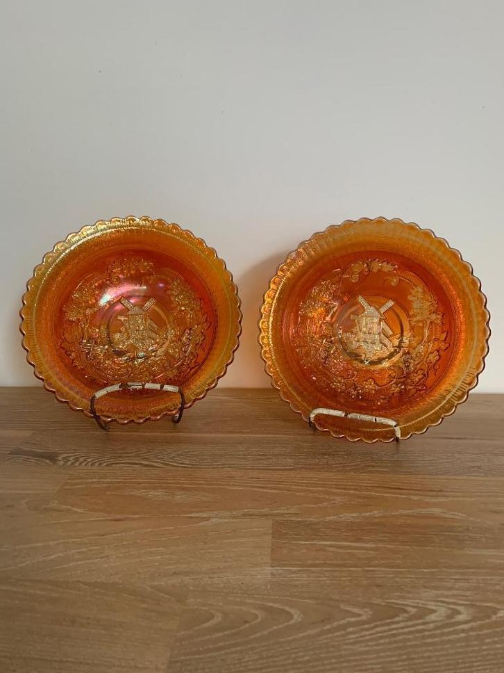 2 sierborden Imperial Carnival glas, Antiek en Kunst, Curiosa en Brocante, Ophalen of Verzenden