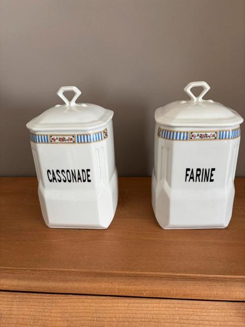 Pot a épice (Farine/Cassonade)Victoria Czecho-Slovakia, Antiek en Kunst, Antiek | Keukengerei, Ophalen