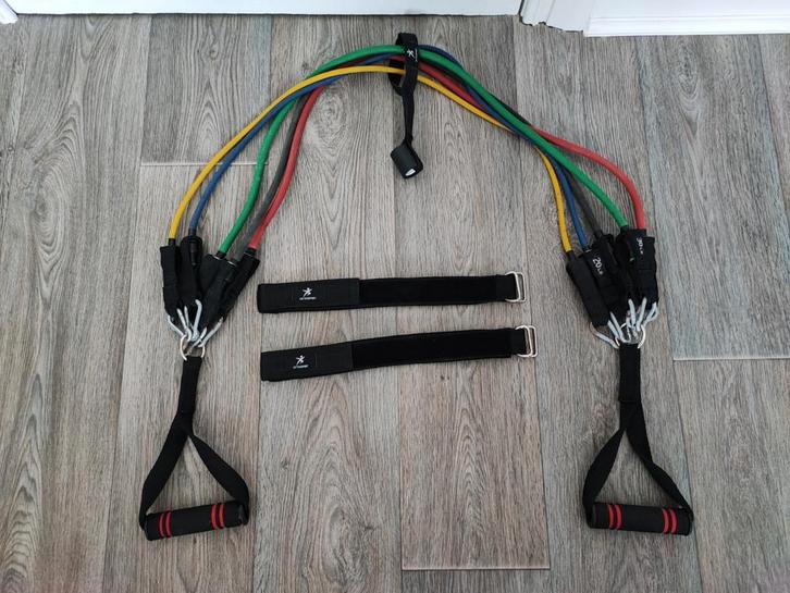 Complete set weerstandsbanden., Sport en Fitness, Fitnessmaterialen, Gebruikt, Weerstandband, Armen, Benen, Borst, Buik, Rug, Ophalen of Verzenden