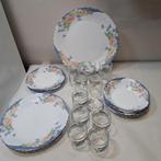 ARCOPAL Model FLORINE/Bordenservice + 1 ronde schaal,12 glaz, Huis en Inrichting, Ophalen of Verzenden, Glas