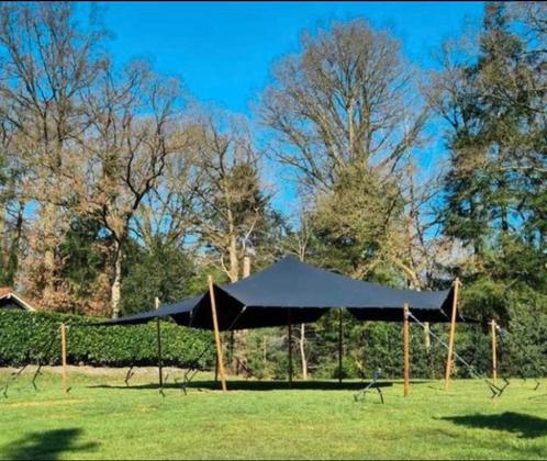 Stretchtent 9,5x12 meter Zwart, eurostretch, Tuin en Terras, Partytenten, Gebruikt, Overige typen, Ophalen