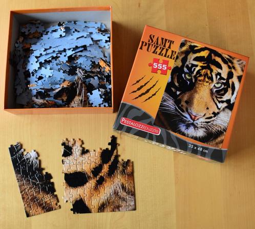 Puzzel Tijger ( Fluweelachtige opdruk - prachtexemplaar ), Hobby en Vrije tijd, Denksport en Puzzels, Zo goed als nieuw, Legpuzzel