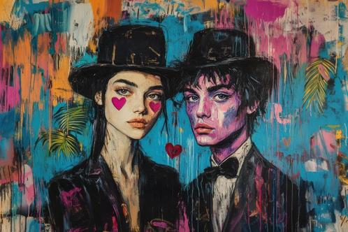 " Match "  unieke 1/1 Giclée print op 100% katoenen canvas, Antiek en Kunst, Kunst | Schilderijen | Modern, Ophalen of Verzenden