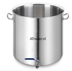 kookpan / Brouw pan / met aftapkraan 36 liter, Inox + Deksel, Neuf, Inox, Enlèvement ou Envoi, Plaque céramique
