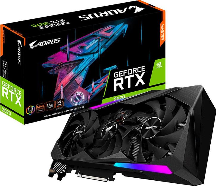 Aorus RTX 3070 Master, Informatique & Logiciels, Cartes vidéo, Utilisé, Nvidia, HDMI, DisplayPort, Enlèvement