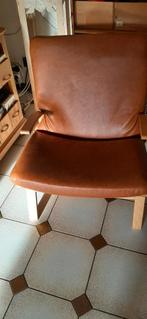 Fauteuil une place en skai brun, Enlèvement, Utilisé, Bois