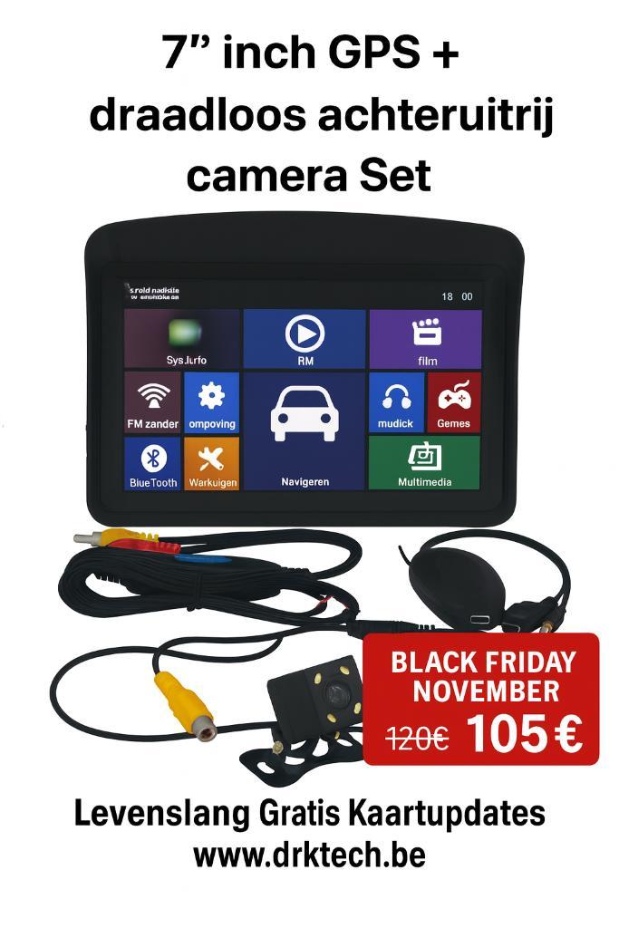 7” Auto / Camper GPS met Draadloos Achteruitrijcamera Set., Caravans en Kamperen, Mobilhome-accessoires, Nieuw, Ophalen of Verzenden