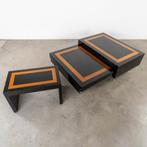 Salontafel met geïntegreerde bar en bijpassende bijzettafel, Ophalen, Minder dan 50 cm, Rechthoekig, Overige houtsoorten