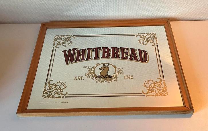 Reclame spiegel bier Whitbread, Verzamelen, Biermerken, Zo goed als nieuw, Ophalen