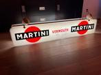 Oud dubbelzijdige Martini lichtbak met glazen platen reclame, Collections, Marques & Objets publicitaires, Table lumineuse ou lampe (néon)