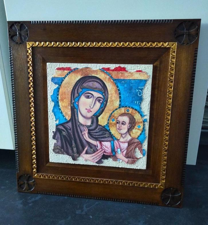 Uniek schilderij van Madonna della Bruna uit Matera, Antiek en Kunst, Kunst | Schilderijen | Klassiek, Ophalen
