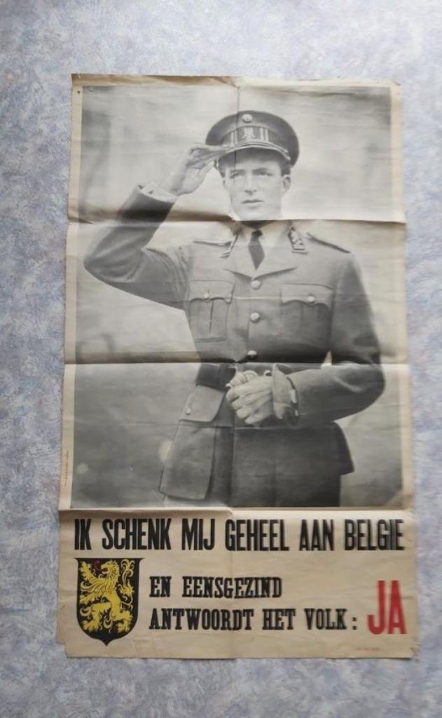 Koning Leopold Roi België Belgique Troon Trône Opstand Prent, Verzamelen, Foto's en Prenten, Zo goed als nieuw, Prent, Verzenden