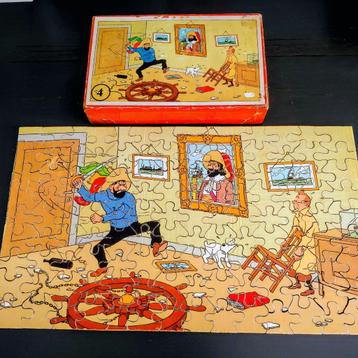 1952 Kuifjesbon puzzel "Het geheim van de Eenhoorn" met doos beschikbaar voor biedingen