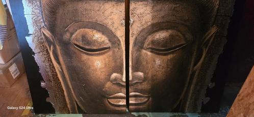 Groot tweedelig canvas budha, Huis en Inrichting, Woonaccessoires | Boeddhabeelden, Zo goed als nieuw, Ophalen