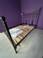 Zwart metalen bed, Huis en Inrichting, Slaapkamer | Bedden, Ophalen, Gebruikt, Zwart, Romantisch