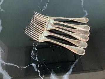 GERESERVEERD 6 dessertvorken Christofle Perles. CHR004/AA. beschikbaar voor biedingen