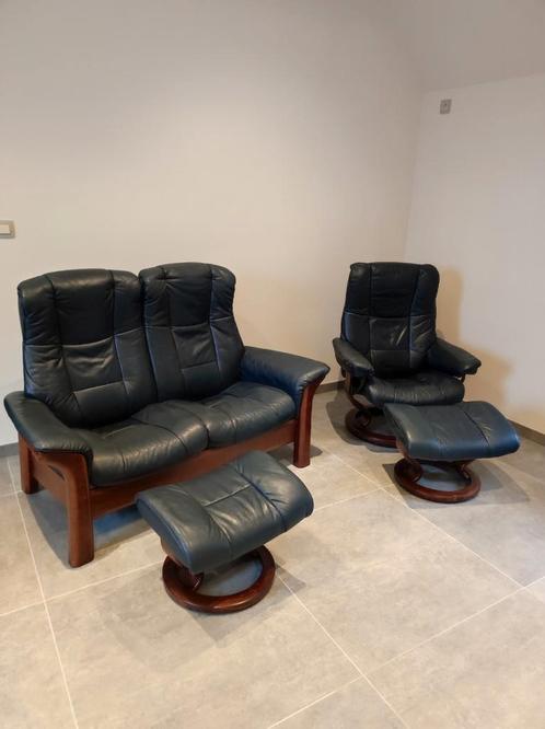 Stressless-set, Huis en Inrichting, Fauteuils, Zo goed als nieuw, Leer, Ophalen