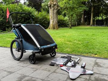 Thule Chariot Cross 2 fietskar + regenhoes + zonnescherm beschikbaar voor biedingen