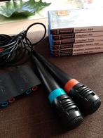 PS2 Singstar 2 microfoons + 2 adapters + 6 Singstar games, Games en Spelcomputers, Ophalen of Verzenden, Zo goed als nieuw