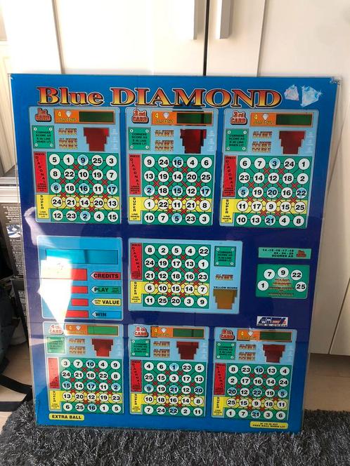 Bingo glas Blue Diamond., Verzamelen, Automaten | Gokkasten en Fruitautomaten, Ophalen