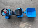 Blauwe kindertractor met kar, Ophalen, Gebruikt