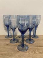 Set van 6 Tonissteiner blauwe wijnglazen, Verzamelen, Ophalen of Verzenden, Zo goed als nieuw, Frisdrankglas
