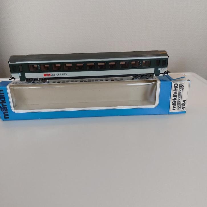 4124 MÄRKLIN HO—Voiture de tourisme suisse OVP (E2500012), Hobby & Loisirs créatifs, Trains miniatures | HO, Comme neuf, Wagon