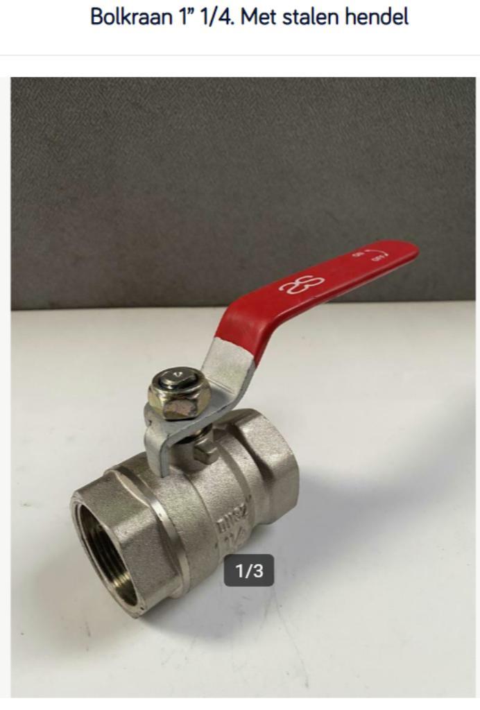 Bolkraan 1" 1/4 - Met stalen hendel - NIEUW !, Doe-het-zelf en Bouw, Sanitair, Nieuw, Overige typen, Ophalen of Verzenden