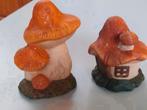 Set van 2 terracotta paddestoelen, Verzamelen, Beelden en Beeldjes, Ophalen of Verzenden