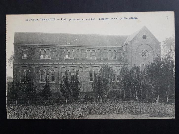 Postkaart Turnhout St-Victor Kerk gezien van uit den hof, Verzamelen, Postkaarten | België, Ongelopen, Antwerpen, 1920 tot 1940