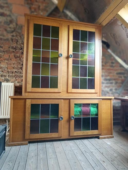 Vitrinekast - vintage, Huis en Inrichting, Kasten | Vitrinekasten, Gebruikt, 150 tot 200 cm, 150 tot 200 cm, 25 tot 50 cm, Met deur(en)