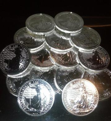 Set van 25 munten van 99,99% puur zilver van elk een ounce