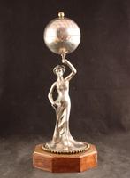 Antiek verzilverd bronzen Art Nouveau beeld, Envoi